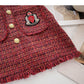 Small fragrant wind tweed A-shaped skirt  5368