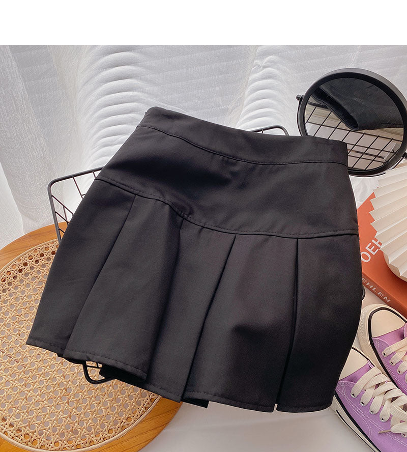New Korean high waist A-line pleated skirt  5296