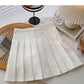 Pleated skirt is a popular solid color high waist A-line skirt  5357