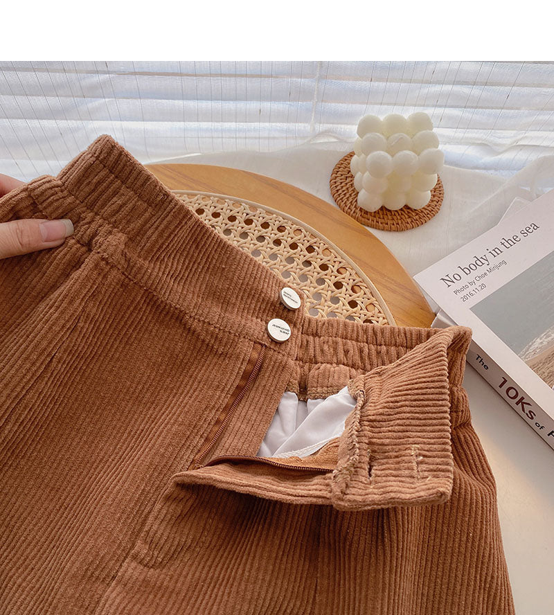 Nouvelle jupe coréenne en forme de A anti-lumière taille haute slim de couleur pure 5417