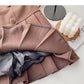 Double breasted decorative high waist design sense of aging retro A-line skirt  5444