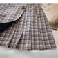 Aging Hong Kong style retro contrast checkered high waist A-line skirt  5475