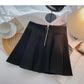 Design sense personalized zipper high waist A-line leopard skirt  5315
