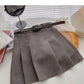High waist woolen pleated skirt casual A-line skirt  5342