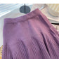 Simple little man versatile pleated high waist A-line skirt  5468