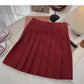 Korean version small man solid color versatile knitted A-shaped high waist skirt  5452
