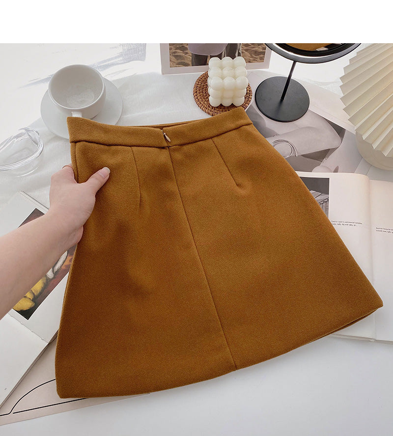 Korean fashion design, slim woolen skirt  5478