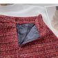 Small fragrant wind tweed A-shaped skirt  5368