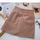 Woolen skirt sweet solid color high waist thin A-line skirt  5438