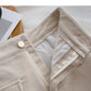 Pleated Hip Wrap Skirt high waist corduroy A-line skirt  5282