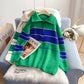 Half Zip high neck Pullover Sweater sweater top  5248