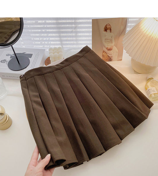 Pleated skirt high waist casual skirt  5338