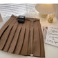 Pleated high waist fashion A-line skirt for women  5298