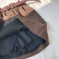 New Korean solid color basic versatile elastic waist A-line skirt  5289