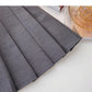 Pleated skirt is a popular solid color high waist A-line skirt  5357