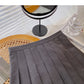 Pleated skirt is a popular solid color high waist A-line skirt  5357