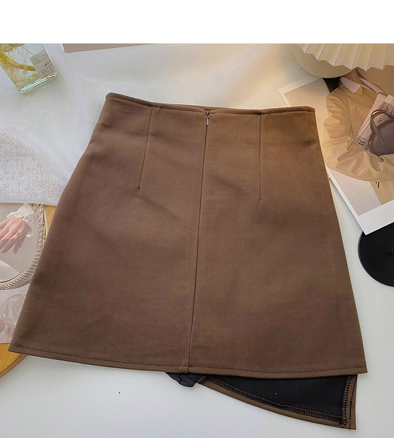 Personalized irregular design wrinkled High Waist Hip Wrap Skirt  5306