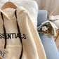 Lazy letter embroidered Hoodie sweater  5158