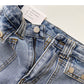 The new Korean small pocket design shows a thin hip wrapped denim skirt  5331
