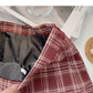 Tweed-Faltenrock, Retro-Rock in A-Linie mit hoher Taille 5300