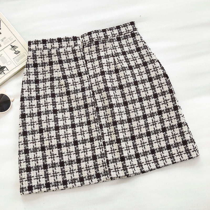 Sweet plaid skirt, retro, slim and anti light A-line skirt  5308
