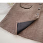 New Korean casual retro design button high waist color blocking a-word skirt  5333