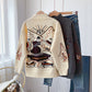 Heavy industry embroidery sweater retro Hong Kong Style half high collar  5160