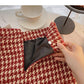 Retro Hong Kong flavor thousand bird lattice thin short skirt women's wear  5297