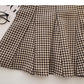 Design sense of niche Hong Kong style high waist thousand bird check skirt  5299