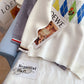 Ling Ge retro V-Neck Sweater sweater sweater top  5201
