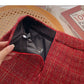 Bright silk tweed short skirt high waist A-line skirt  5311