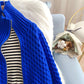 Klein Blaue Strickjacke mit Reißverschluss 5126