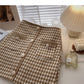 Bird check high waist single breasted A-line skirt  5281