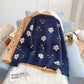 Vintage-Blumen-Pullover Rundhals-Jacquard-Pullover 5207