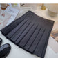 Simple solid color versatile high waist pleated skirt  5351