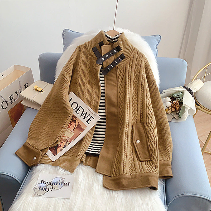 Women's sense of minority cardigan sweater coat  5204