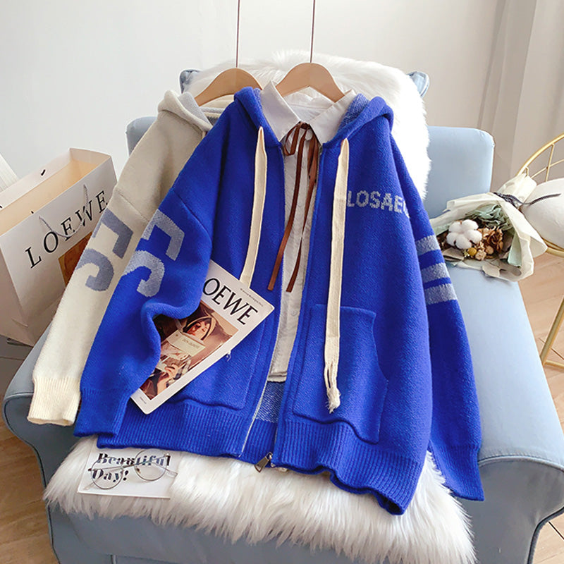 Klein Blue Cardigan Bodyguard mit Kapuze 5247