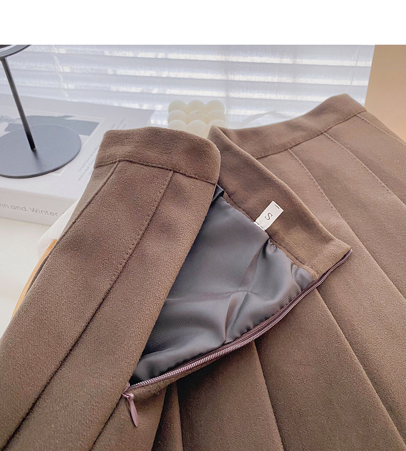 Pleated skirt high waist casual skirt  5338