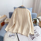 Denim stitched sweater coat, women's design, versatile  5241