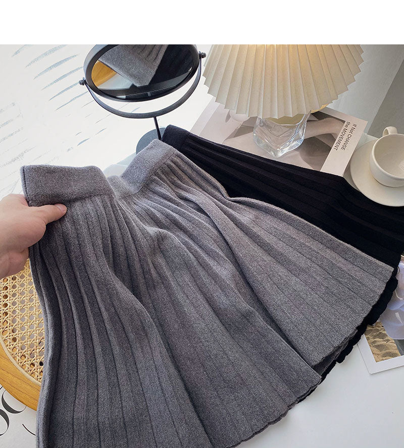 Faltenrock, Damenmodell, vielseitiger Strickrock 5271