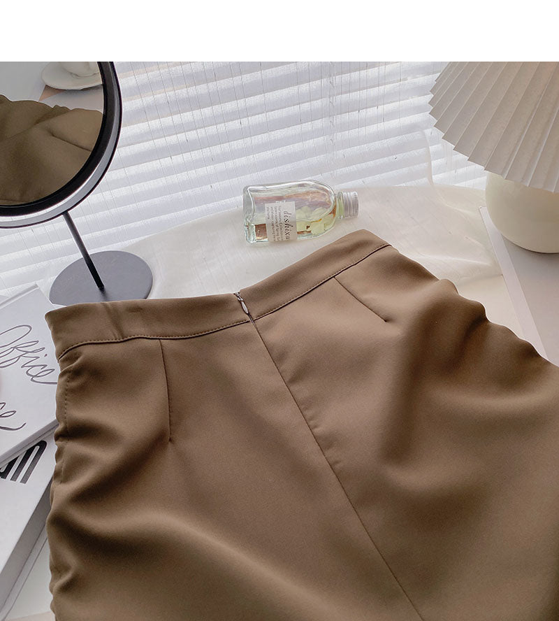 High waist drawcord strap design Hip Wrap Skirt  5280