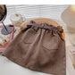 New Korean small casual retro solid high waist elastic skirt  5307