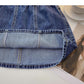 Versatile slim elastic waist denim Vintage A-line skirt  5340