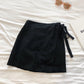 Jupe en chanvre de coton à lacets avec nœud papillon taille haute anti-ternissement 5337