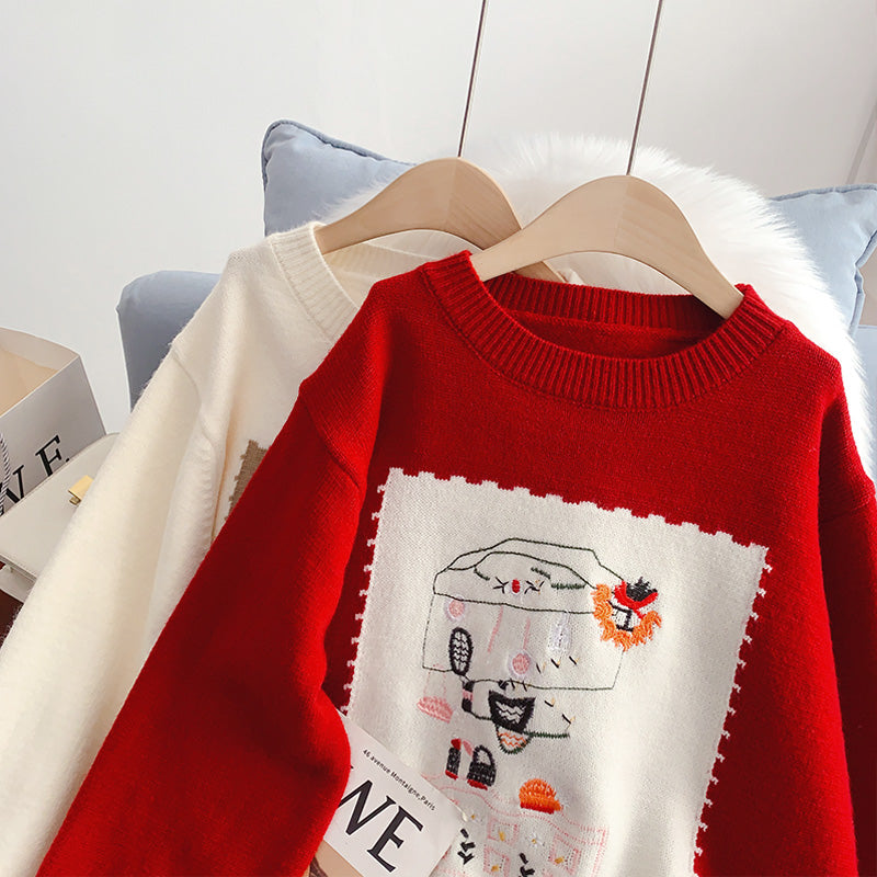 Christmas Sweater besticktes Strickunterteil für Damen 5154