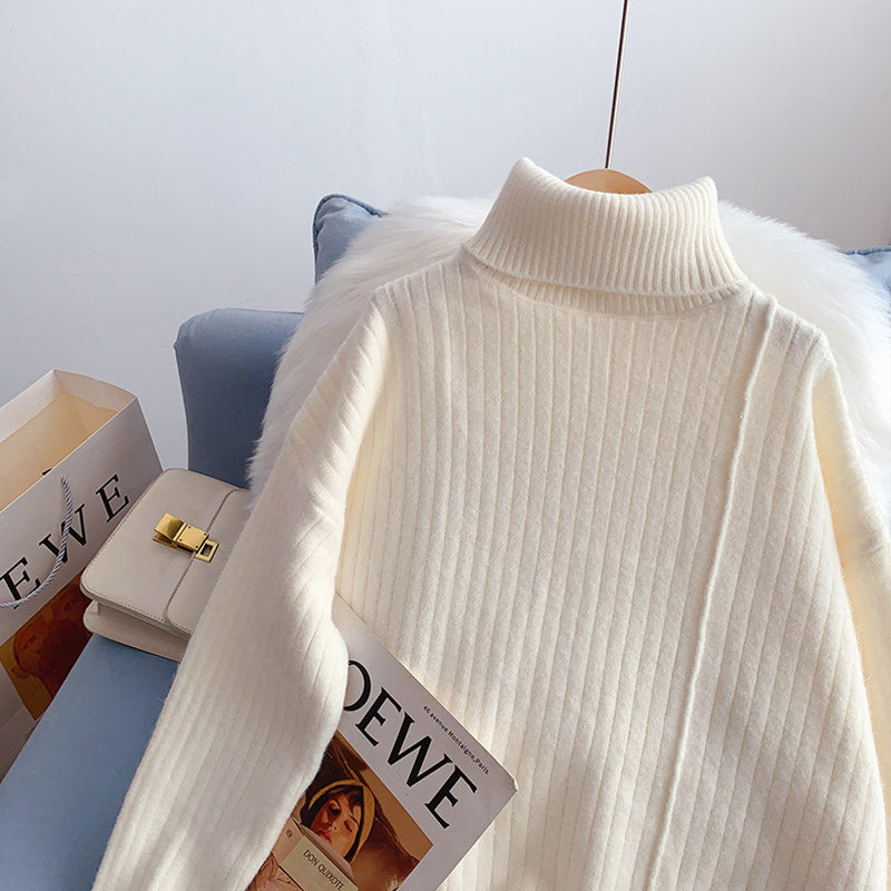 Lazy wind high neck sweater thickened bottomed Shirt Top  5208