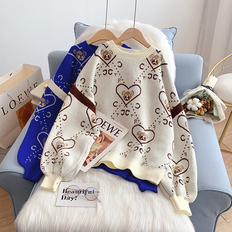 Lazy wind Cartoon Bear sweater  5147