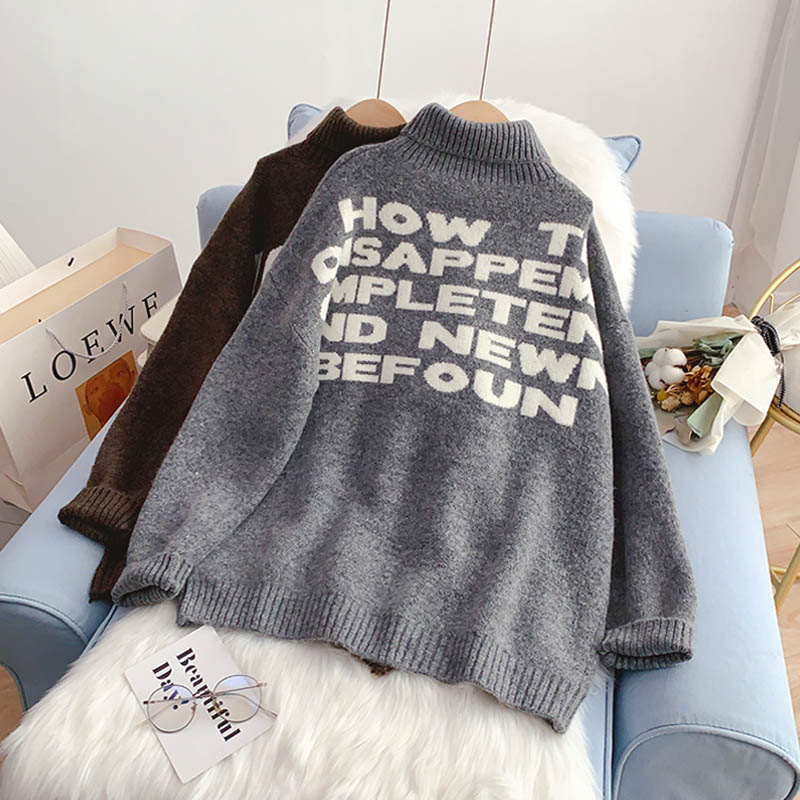 Languid wind and foreign style aging bottomed sweater  5155
