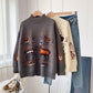 Heavy industry embroidery sweater retro Hong Kong Style half high collar  5160