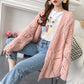 Medium length lazy wind thick sweater cardigan women 5266